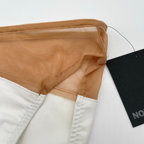 Norma Kamali | NWT Snake Mesh Bottom Swimsuit in White & Nude Mesh XS - Picture 7 of 12